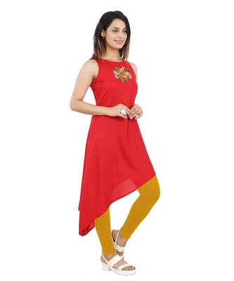 Red embroidered Kurti For Women 2