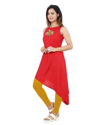Red embroidered Kurti For Women 3