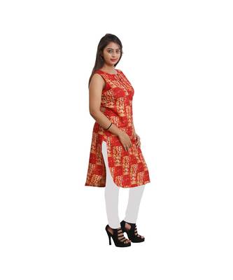 Orange Printed Kurti For Women 2