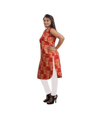 Orange Printed Kurti For Women 3