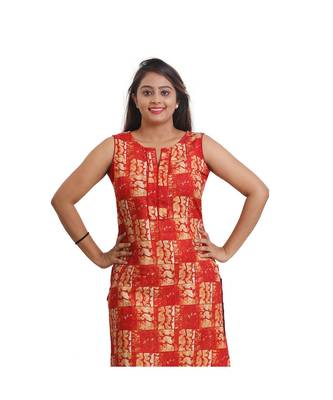 Orange Printed Kurti For Women 5