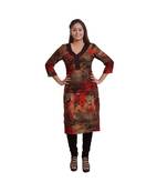 Red Printed Kurti For Women