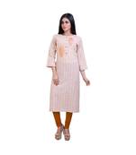 Striped embroidered kurta For Women