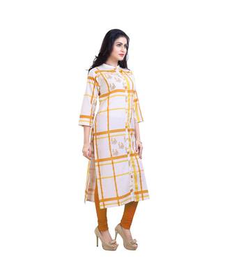 Checked and Floral Kurta For Women 2