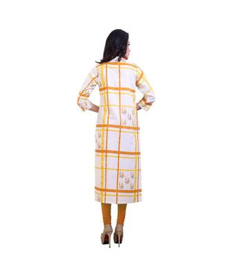 Checked and Floral Kurta For Women 4