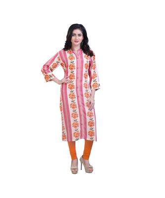 Pink Floral Print kurta For Women 1