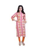 Pink Floral Print kurta For Women