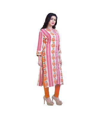 Pink Floral Print kurta For Women 2