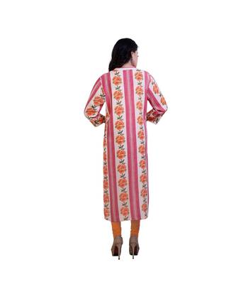 Pink Floral Print kurta For Women 4