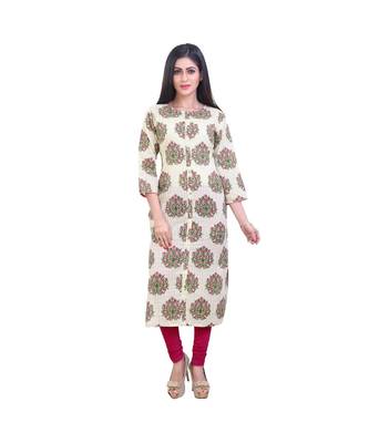 Floral print green kurta For Women 1