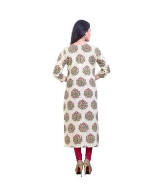 Floral print green kurta For Women 2