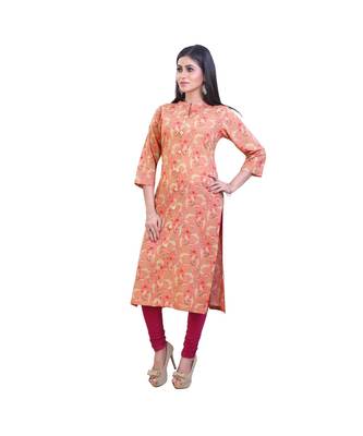 Peach Floral Kurta For Women 1
