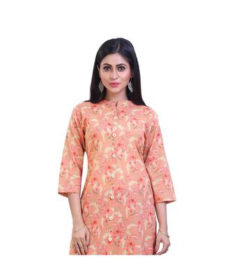 Peach Floral Kurta For Women 3