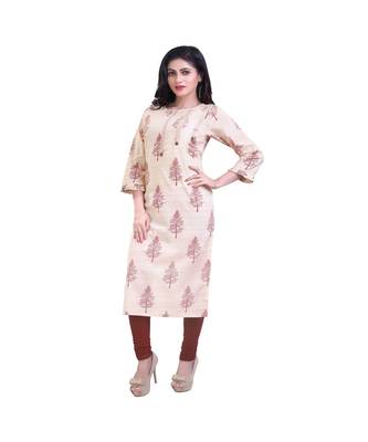 Yellow Printed Kurta For Women 3