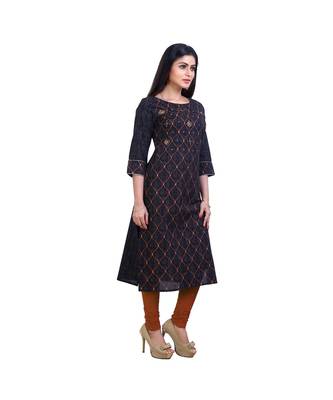 Embellished Black Kurta For Women 2