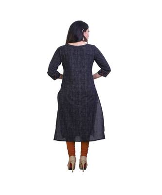 Embellished Black Kurta For Women 4