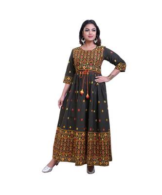 Olive Green Long Gown For Women 1