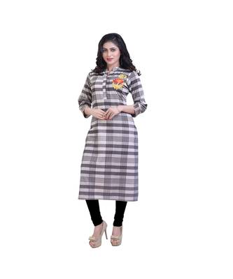 embroidered grey kurta For Women 3
