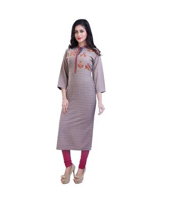 beige embroidered kurta For Women 3