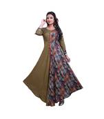 Olive Green Long Gown For Women