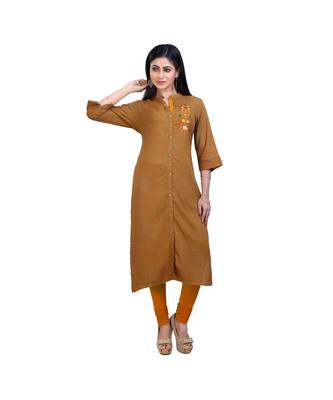 Mehendi Green embroidered Kurta For Women 1