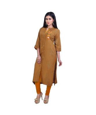 Mehendi Green embroidered Kurta For Women 3