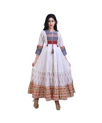 off white Anarkali Kurta For Women 1