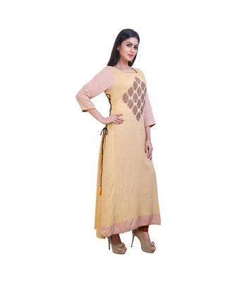 Yellow& Peach Kurta For Women 2