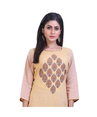 Yellow& Peach Kurta For Women 3