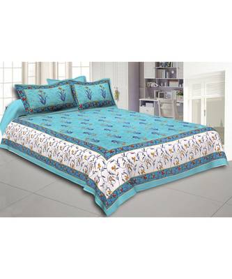 multicolor floral print cotton bed sheets 1