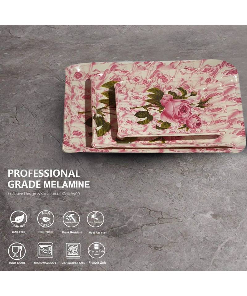 Ferrari Pink Rose High Grade Melamine Serving Plates