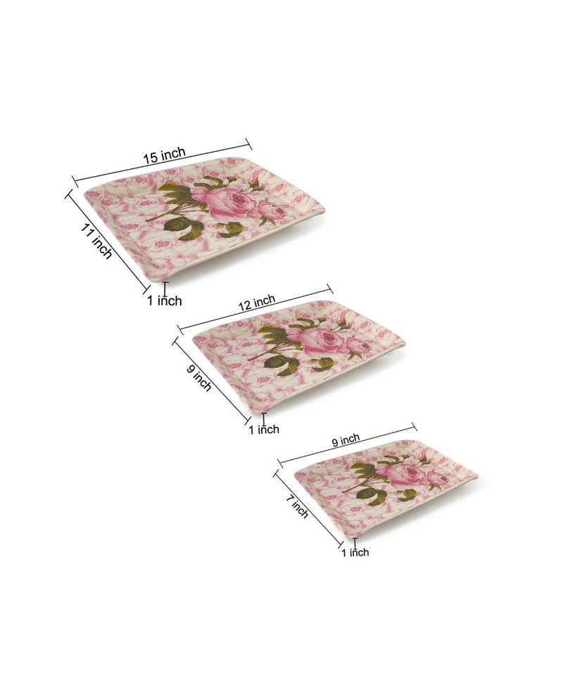 Ferrari Pink Rose High Grade Melamine Serving Plates