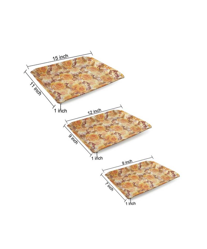 Ferrari Yellow Flora High Grade Melamine Serving Plates