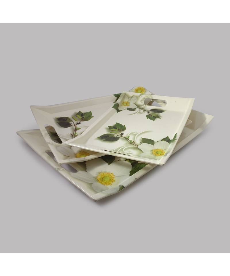 Japan White Flora High Grade Melamine Serving Plates