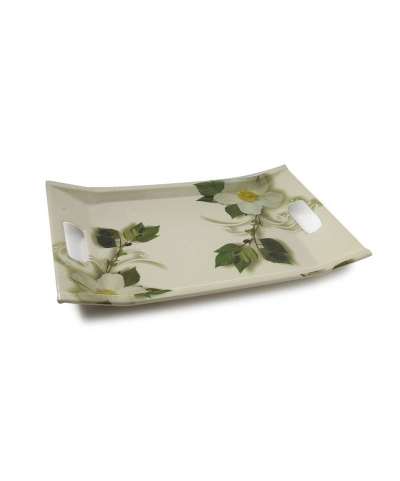 Japan White Flora High Grade Melamine Serving Plates