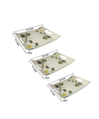 Japan White Flora High Grade Melamine Serving Plates 4