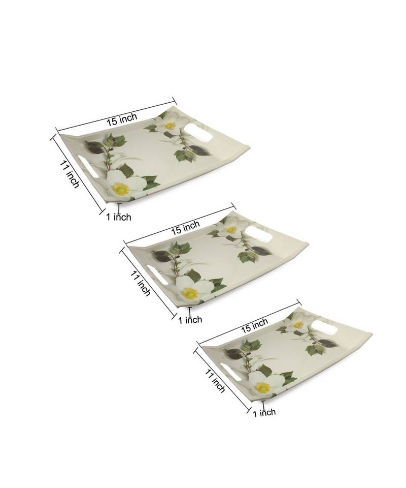 Japan White Flora High Grade Melamine Serving Plates