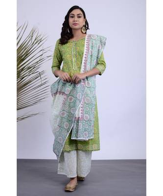 Gaari Cotton Hand Block Set of three 1