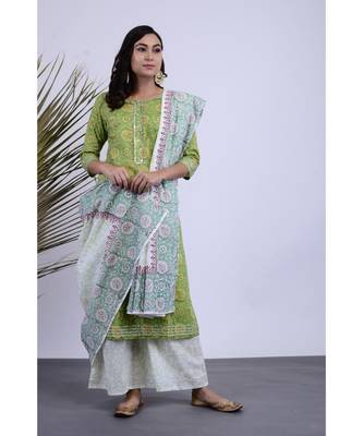 Gaari Cotton Hand Block Set of three 2