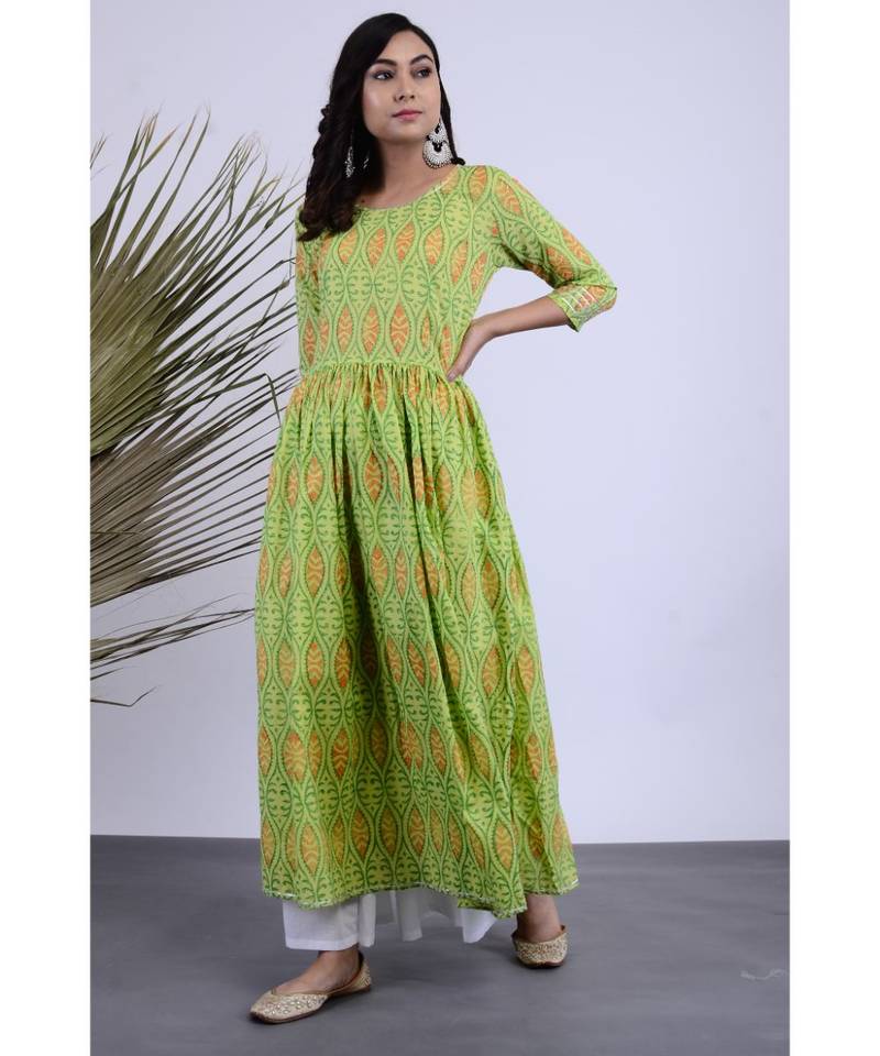 Yarana Hand blocked Kurta Palazzo Set of Two