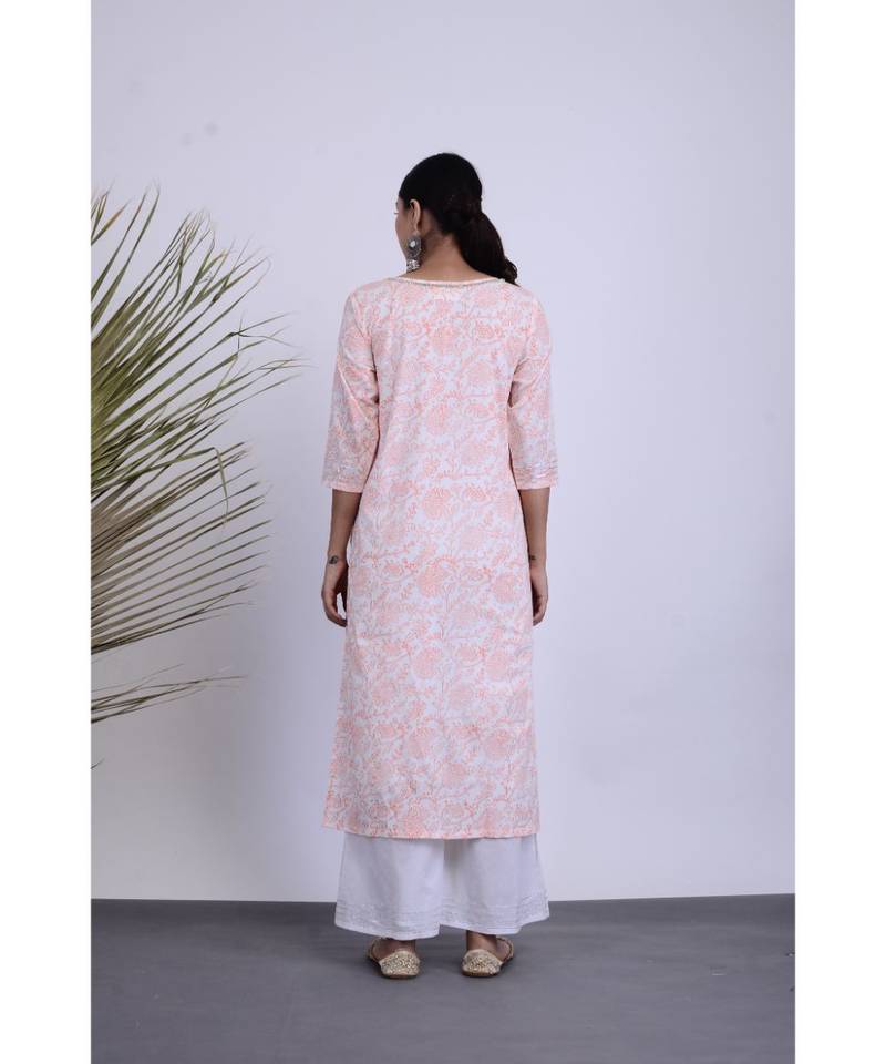 Aarifa Hand Blocked Kurta Palazzo Set Of Two