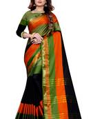 Pink printed cotton silk saree with blouse