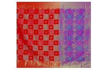 Red Woven Banarasi Silk Saree With Blouse 4