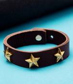 Brown Leather Bracelet by Squad Collection
