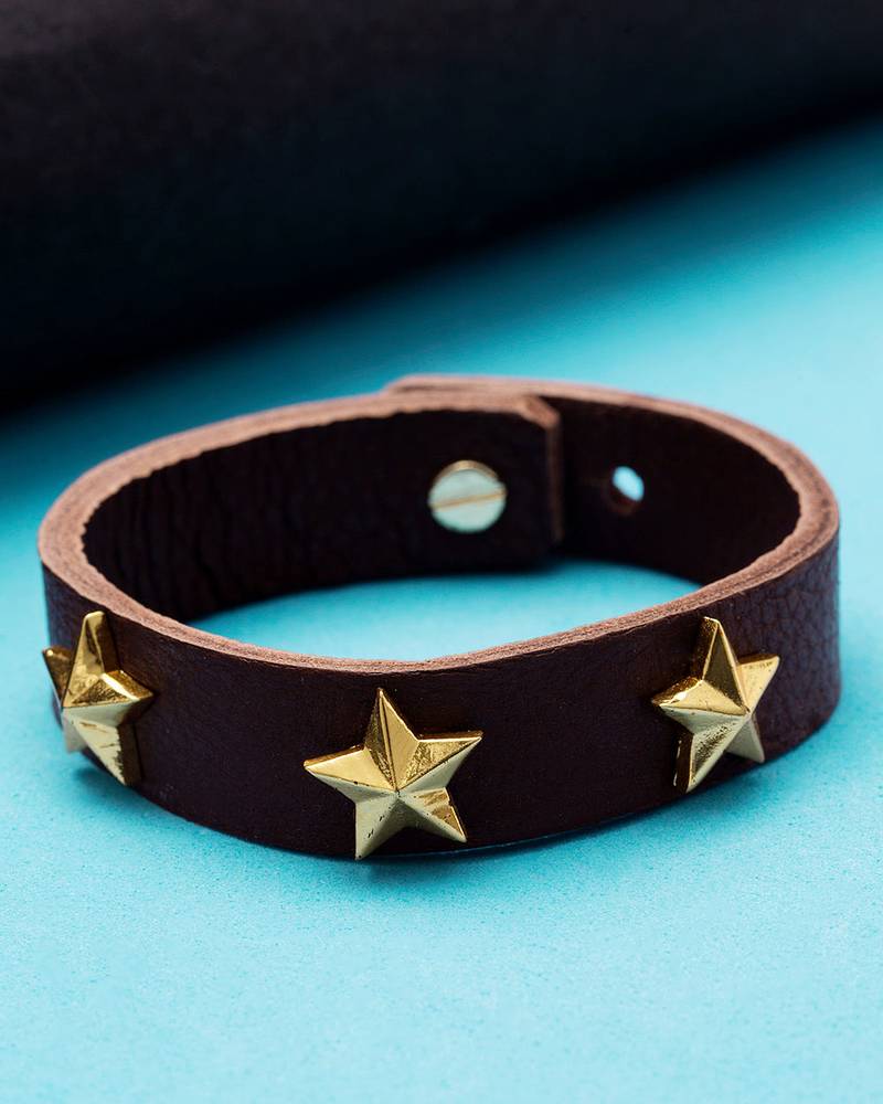 Brown Leather Bracelet by Squad Collection