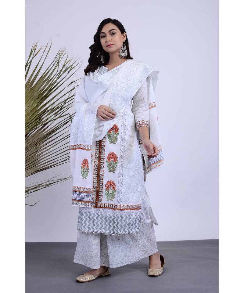 Kangana Cotton Hand Block Set Three