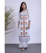 Damo Hand Blocked Kurta Palazzo Set of two