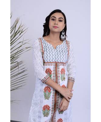 Damo Hand Blocked Kurta Palazzo Set of two 4