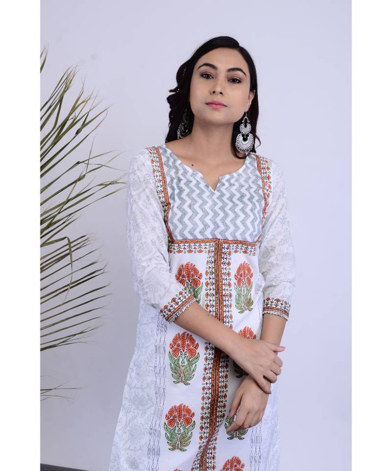 Damo Hand Blocked Kurta Palazzo Set of two