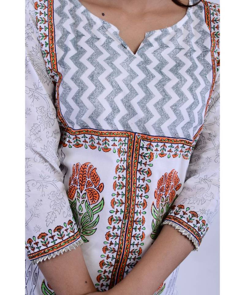 Damo Hand Blocked Kurta Palazzo Set of two